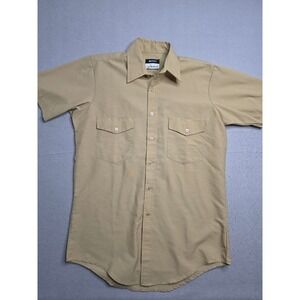 Affinity Apparel Shirt Men's Large Khaki Pockets Short Sleeve Button-Up Outdoor